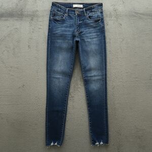 KanCan Jeans Women's Size 2 Blue Mid-Rise Skinny Denim 29.5" Inseam Distressed